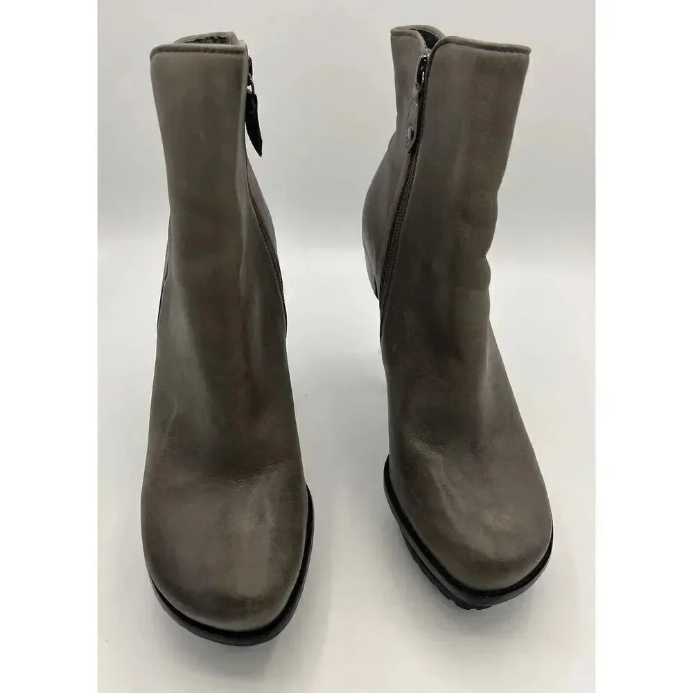 LISA for DONALD PLINER Lago US 9M Taupe Leather Platform Stiletto‎ Ankle Boots